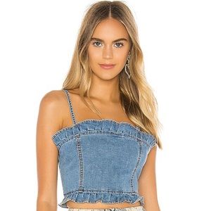 Superdown dominique frill denim top from Revolve
